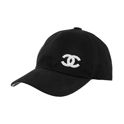 (Women) CHANEL Casual Embroidered Logo Cotton Cap Black AA8955-B10443-94305