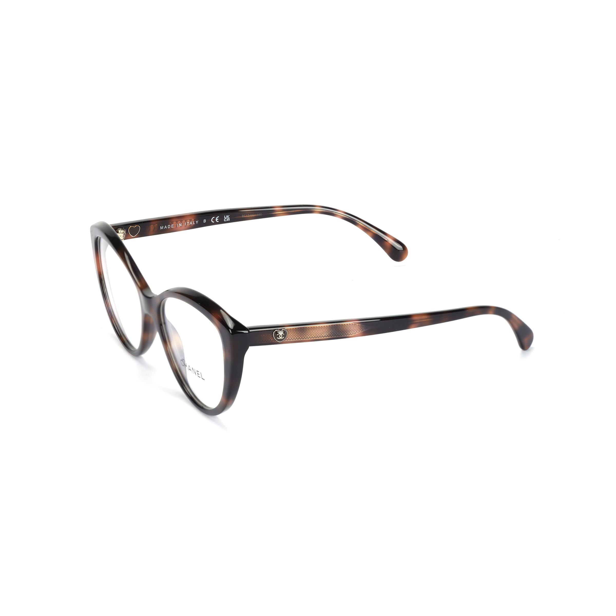 (Women) CHANEL Cat-Eye Acetate Optical Glasses for Women with Engraved Temples. CH3464