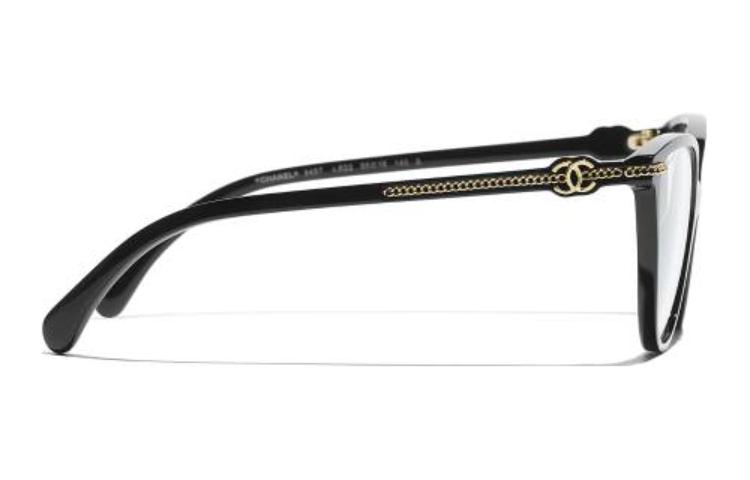 Shop (W) CHANEL 女士黑色貓眼鏡框光學眼鏡 CH3457C622