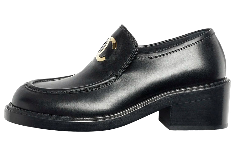 (Women) Chanel CC 55mm Loafers Black Shiny Calfskin G39602-X56770-94305