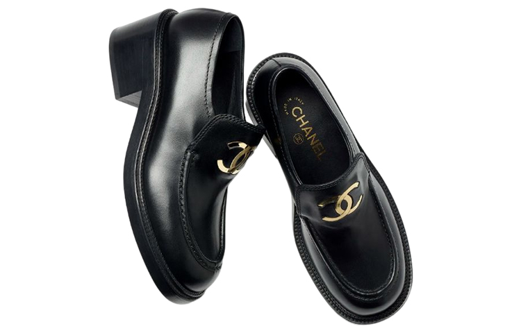 Shop (W) 샤넬 CC 55mm 블랙 샤이니 카프스킨 로퍼 G39602-X56770-94305