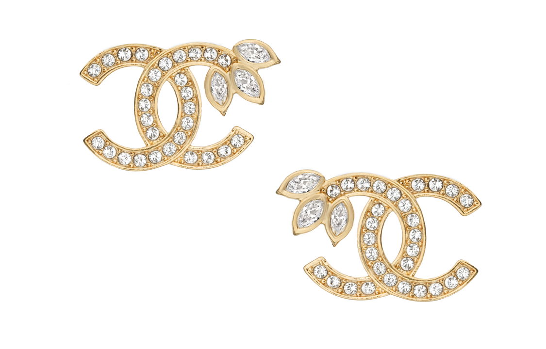 Order (Women) CHANEL CC Classic Double-C Gold-Plated Crystal Earrings for Women. AB9473-B09321-NK602