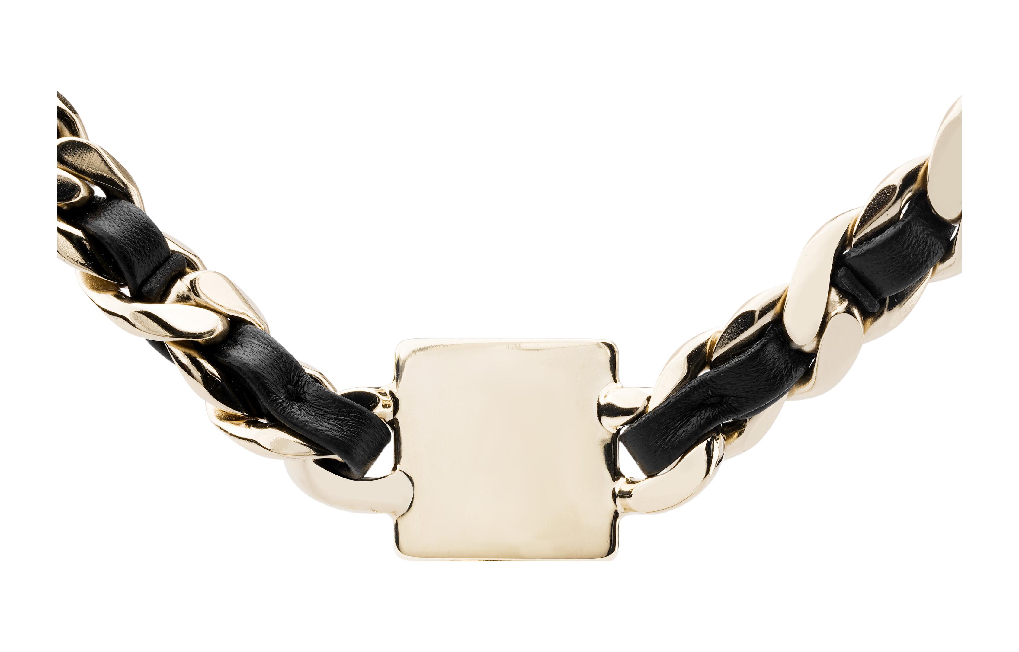 (Women) CHANEL CC Logo Charm Choker Leather Necklace Women Black/Gold. AB6771-B06482-NE777 圖 3