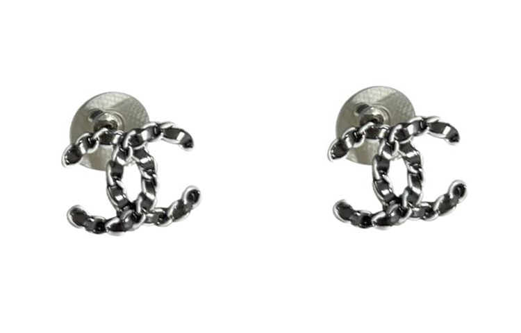 (Women) CHANEL CC Logo Leather Chain Metal Stud Earrings for Women. AB8002-B07791-NH173 圖 2