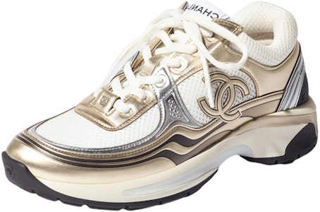 CHANEL香奈兒 皮革 徽章 金角大王 低筒 運動休閒鞋 女款 白金色 Order CHANEL香奈兒 皮革 徽章 金角大王 低筒 運動休閒鞋 女款 白金色