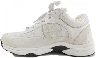 (Women) Chanel CC Logo Sneaker 'White Silver' G38299-Y56629-K6023 (Women) Chanel CC Logo Sneaker 'White Silver' G38299-Y56629-K6023