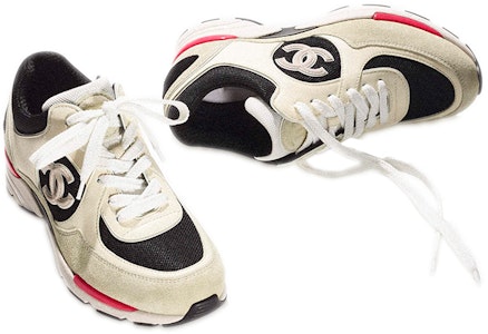 (W) Chanel CC Logo Trainer Gading Hitam Beige G39066-Y55828-K4292 Lookbook (W) Chanel CC Logo Trainer Gading Hitam Beige G39066-Y55828-K4292