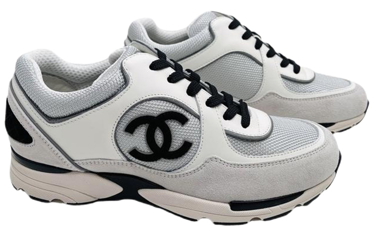 Order (W) Chanel Sepatu Olahraga Kulit Putih Logo CC G39066-Y55827-K4290