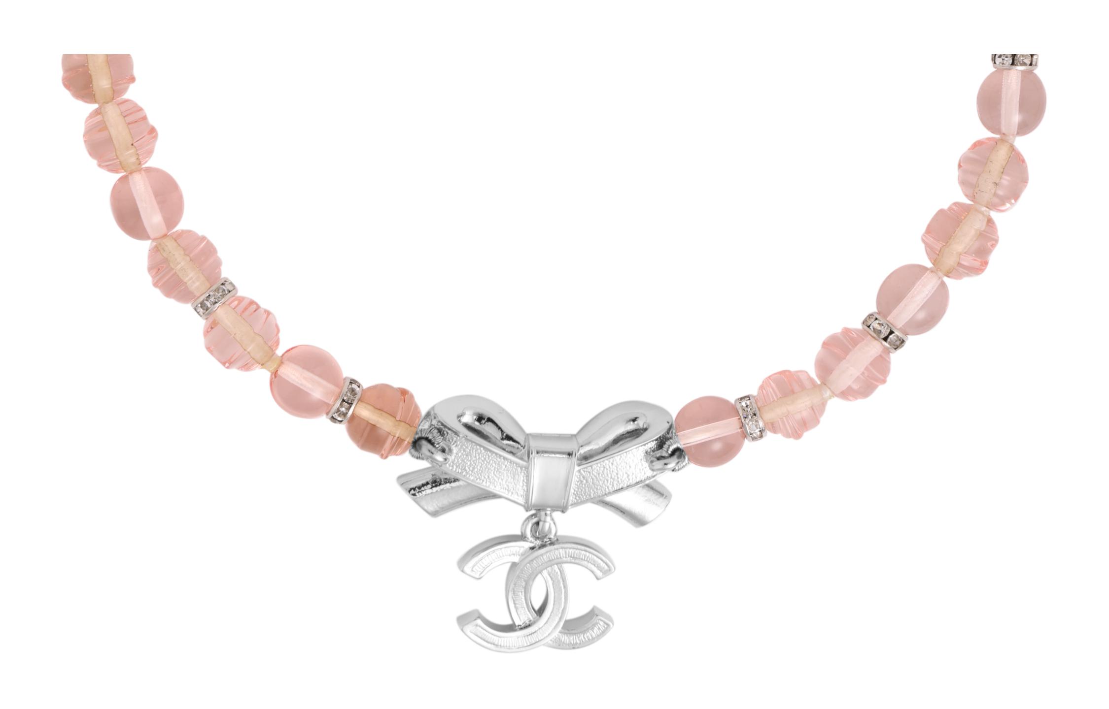 (Women) CHANEL CC Pink Bow Pendant Necklace for Women. ABA871-B10934-NN981 圖 3