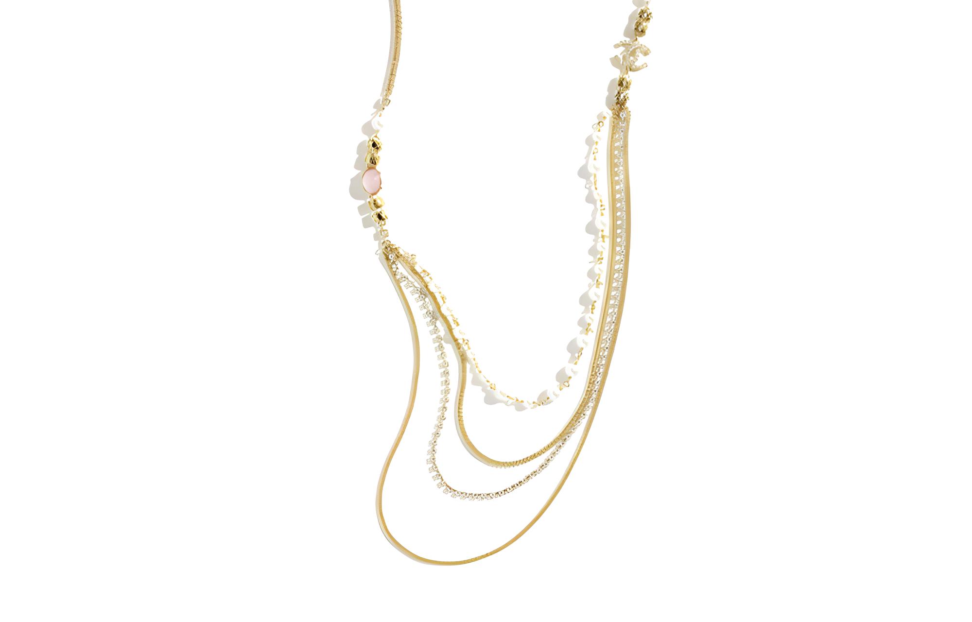 (Women) Chanel Chain Design Necklace Gold - Metal, Pearls, Crystals,  Jewelry ABD004-B16126-NW435