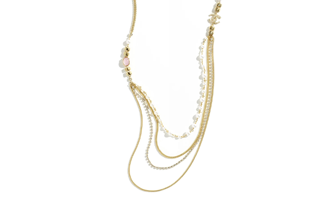 (Women) Chanel Chain Design Necklace Gold - Metal, Pearls, Crystals,  Jewelry ABD004-B16126-NW435 圖 2