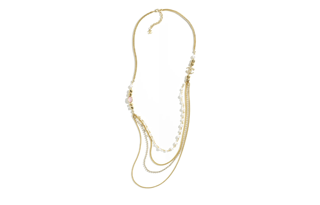 (Women) Chanel Chain Design Necklace Gold - Metal, Pearls, Crystals,  Jewelry ABD004-B16126-NW435 圖 3
