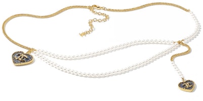 (Women) CHANEL Chain Metal Pearl Belt - White/Gold (Spring/Summer 24P) ABC747-B15374-NU455 (Women) CHANEL Chain Metal Pearl Belt - White/Gold (Spring/Summer 24P) ABC747-B15374-NU455