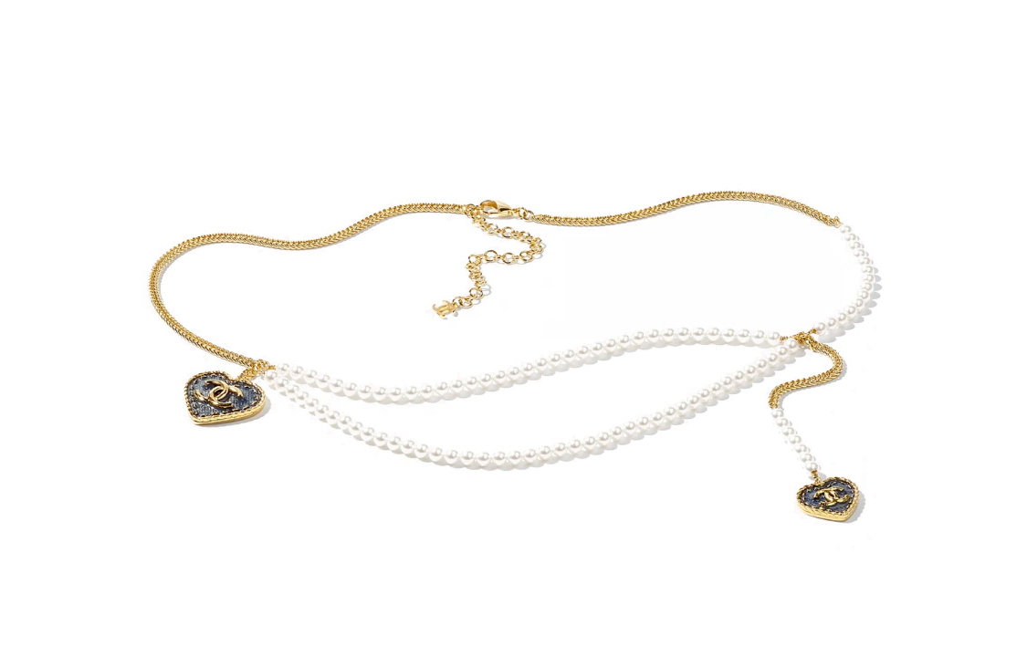 Order (W) シャネル チェーンメタルパールベルト - ホワイト/ゴールド (2024年春夏) ABC747-B15374-NU455