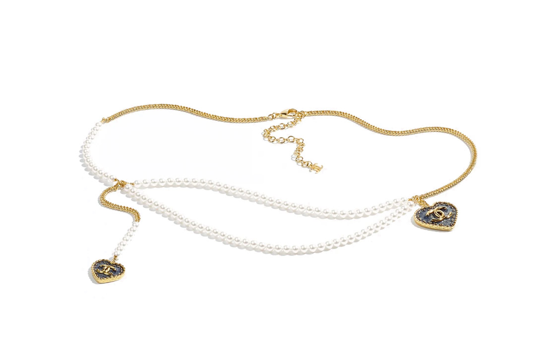 Lookbook (W) シャネル チェーンメタルパールベルト - ホワイト/ゴールド (2024年春夏) ABC747-B15374-NU455