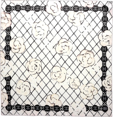 (W) シャネル ロゴ スカーフ ホワイト ピンク ローズ A39577-X10321-10601 Order (W) シャネル ロゴ スカーフ ホワイト ピンク ローズ A39577-X10321-10601