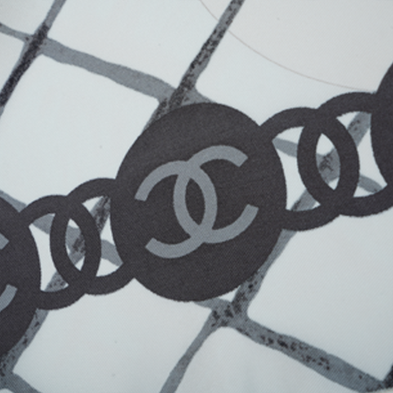 Lookbook (W) シャネル ロゴ スカーフ ホワイト ピンク ローズ A39577-X10321-10601