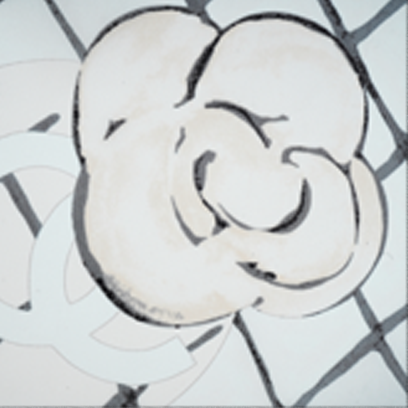 Shop (W) シャネル ロゴ スカーフ ホワイト ピンク ローズ A39577-X10321-10601