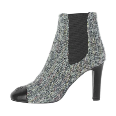 (W) Chanel Chelsea Boot 'Grey Black'