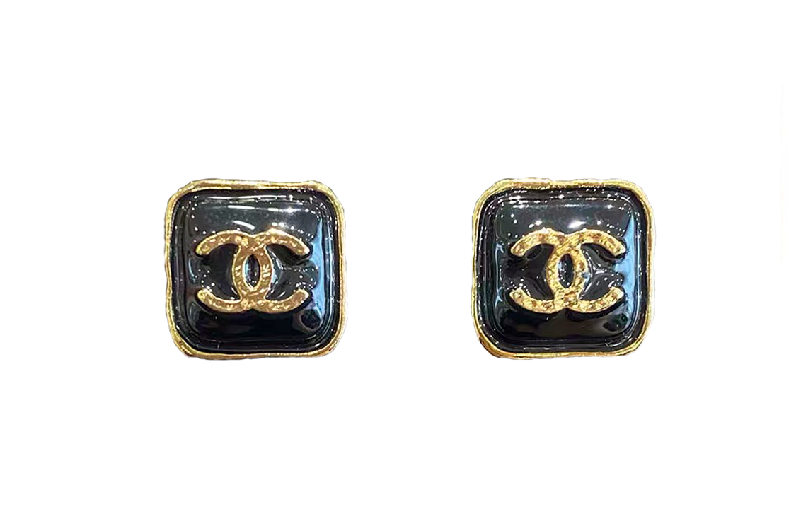 (Women) Chanel Classic Double C Black Gold Square Clip-on Earrings for Women. ABC299-B14730-NS732 圖 2