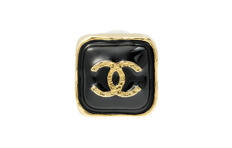 (Women) Chanel Classic Double C Black Gold Square Metal Earrings for Women Black ABC253-B14730-NS732 圖 6