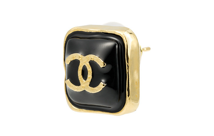 (Women) Chanel Classic Double C Black Gold Square Metal Earrings for Women Black ABC253-B14730-NS732 圖 7