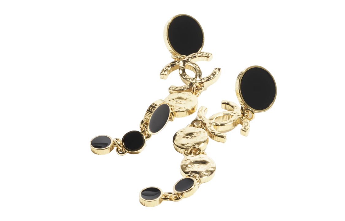 (Women) CHANEL Classic Double C Black Round Long Chain Earrings Women’s Black. ABC490-B15385-NU487 圖 3