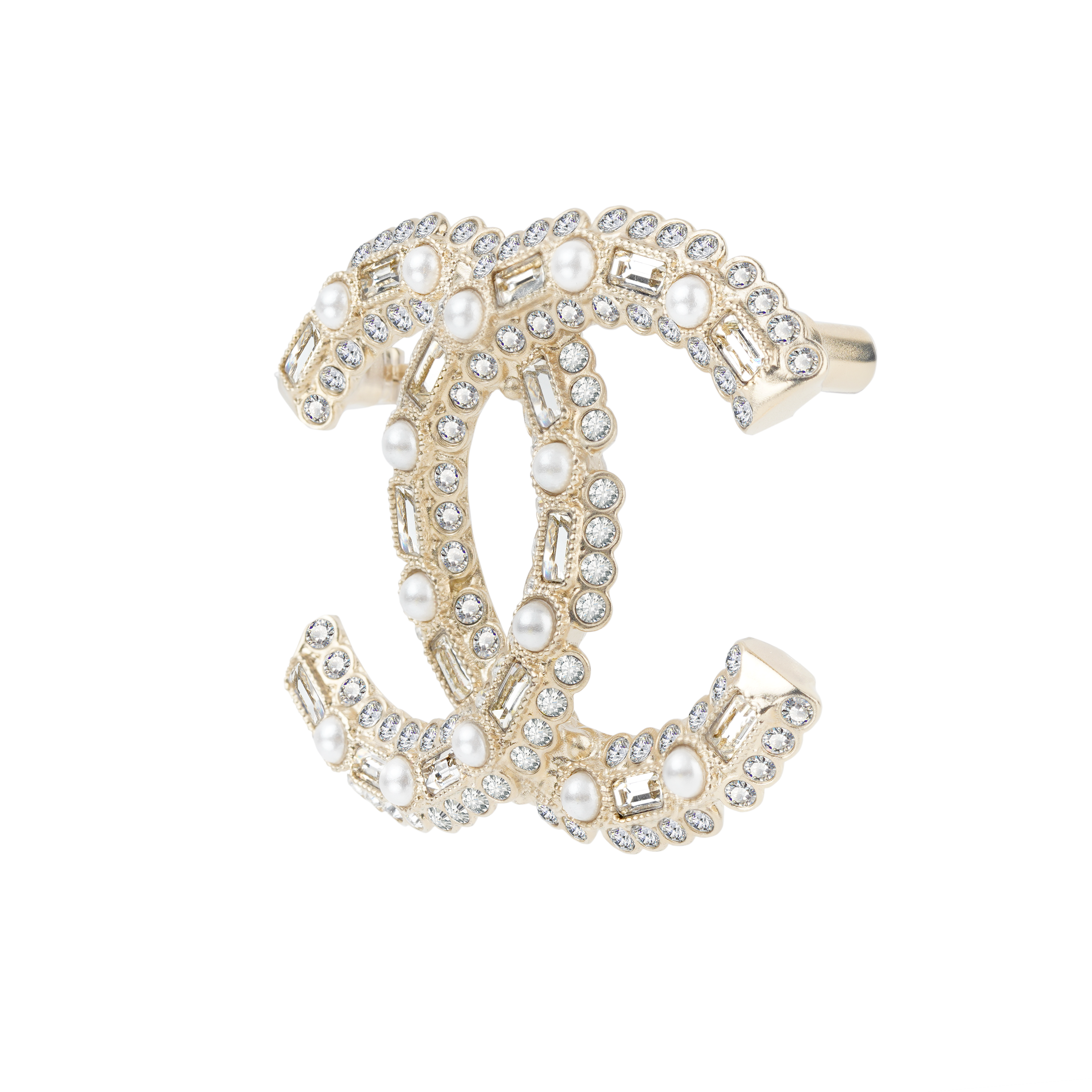 Lookbook (W) 香奈兒經典雙C水晶胸針金色配飾 AB9720-B09591-NL114