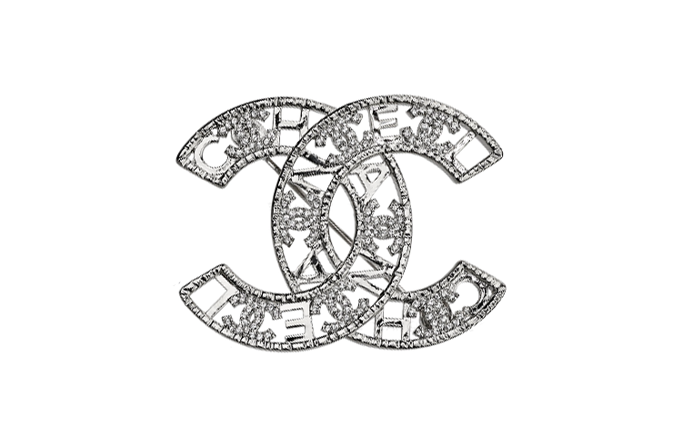 (Women) CHANEL Classic Double C Crystal Brooch Silver for Women. AB9044 圖 2