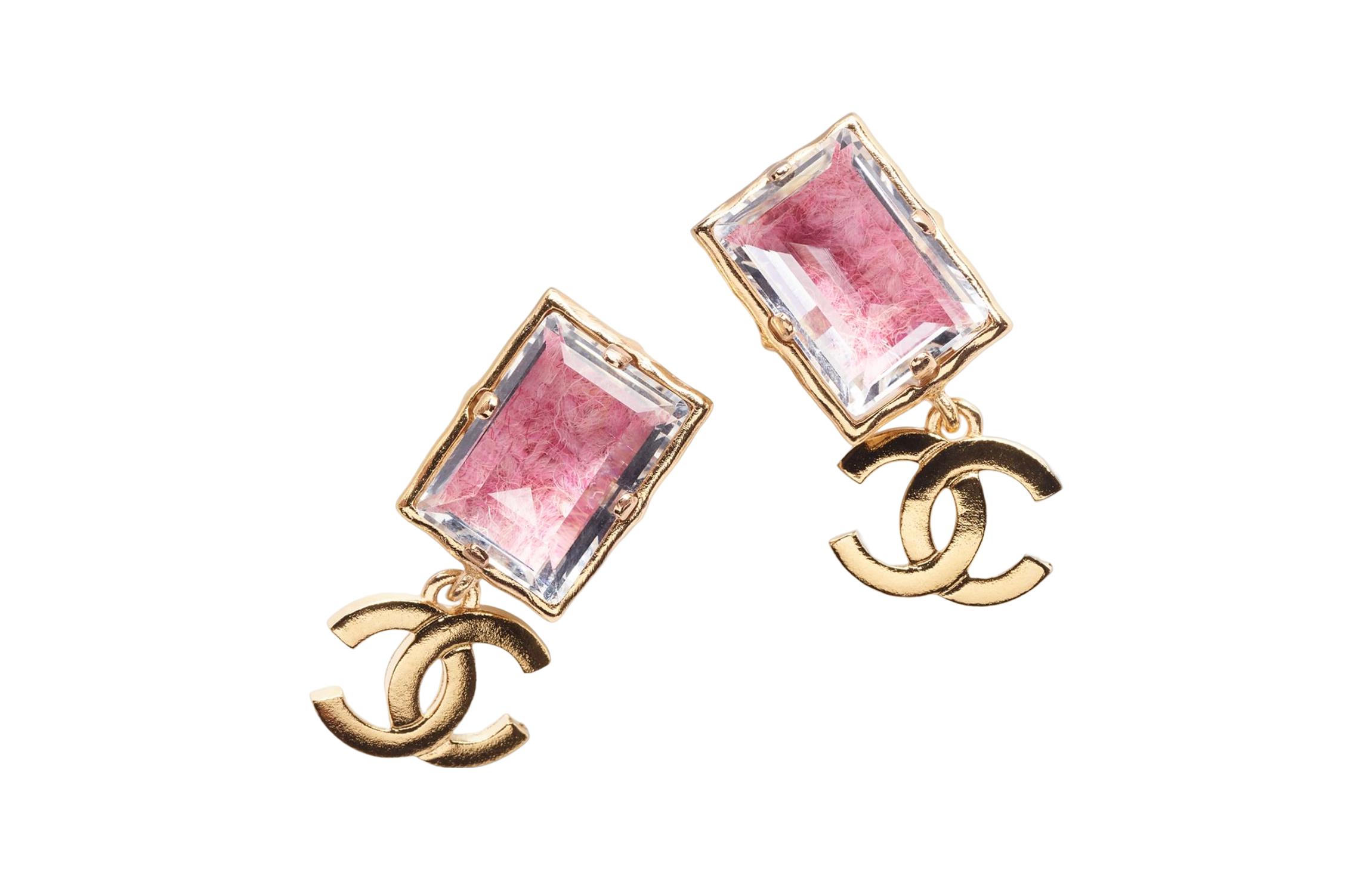(Women) CHANEL Classic Double C Fashion Metal Earrings Gold/Pink for Women. AB9535-B09653-NL148 圖 3