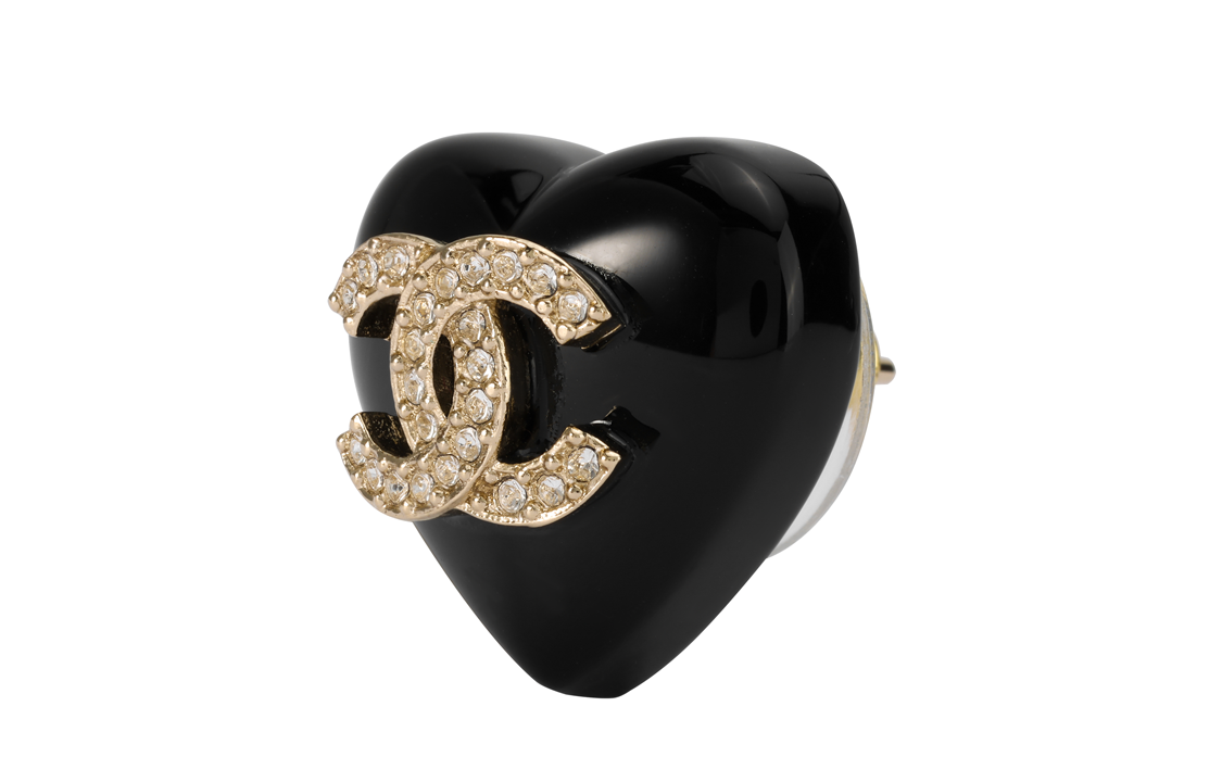 (Women) CHANEL Classic Double C Heart Alloy Earrings  Black AB9377-B0908-NK212 圖 3