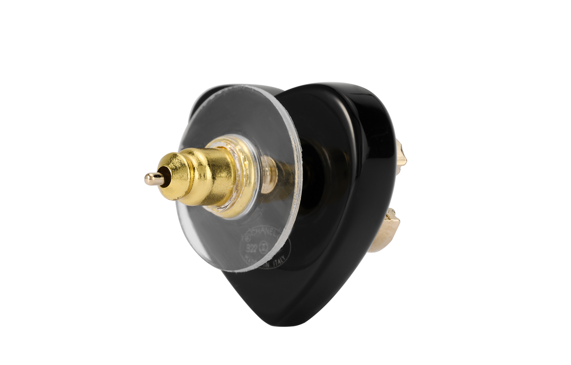 (Women) CHANEL Classic Double C Heart Alloy Earrings  Black AB9377-B0908-NK212 圖 4