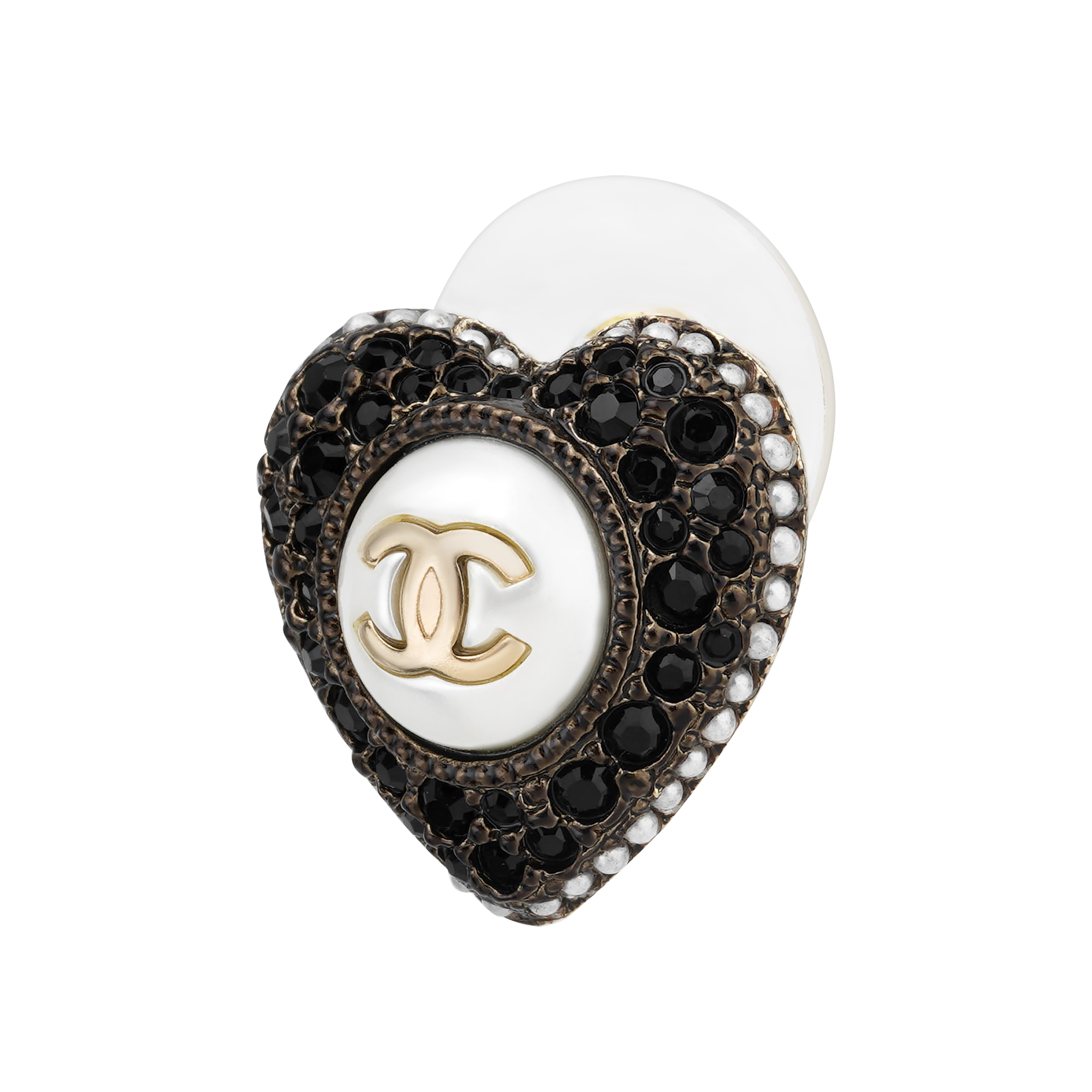 (Women) CHANEL Classic Double C Heart Earrings Gold for Women. AB9399B09088NK216 圖 3