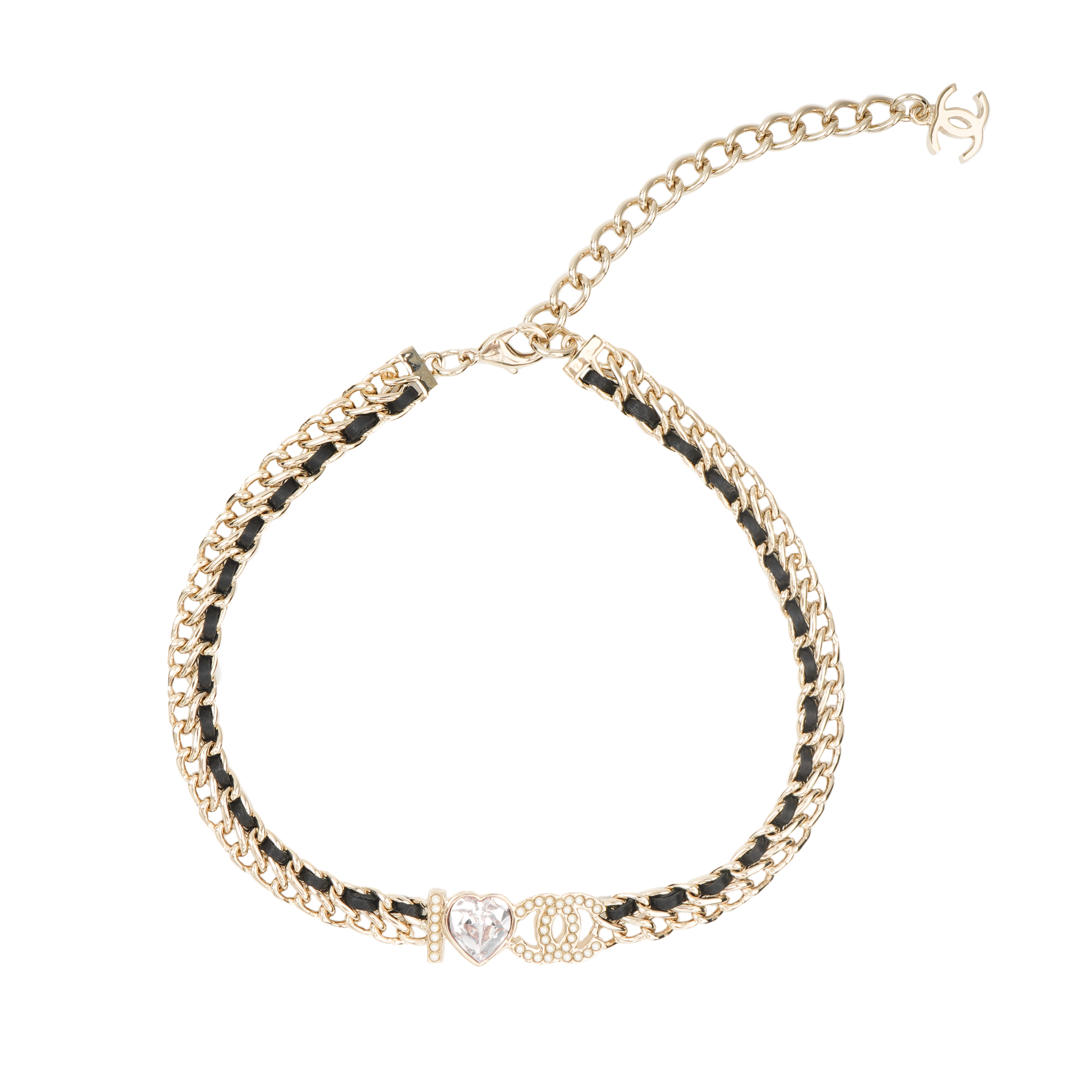 (Women) CHANEL Classic Double C Heart Necklace for Women AB8631-B08569-NJ002