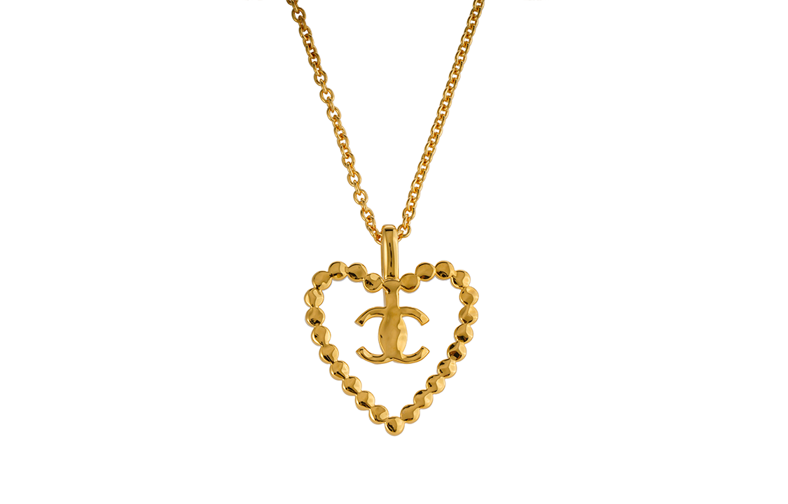 (Women) CHANEL Classic Double C Heart Pendant Metal Necklace for Women. AB9922-B09972-NM120 圖 3