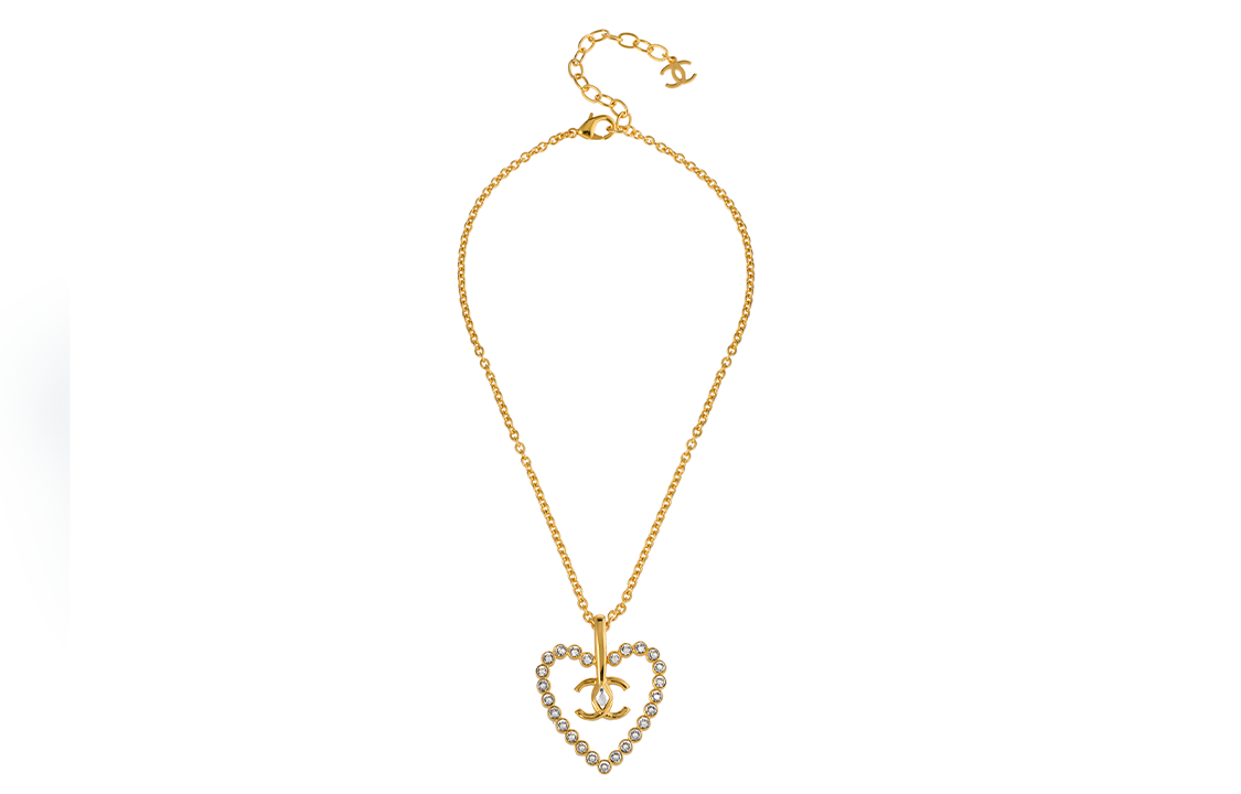 (Women) CHANEL Classic Double C Heart Pendant Metal Necklace for Women. AB9922-B09972-NM120 圖 4