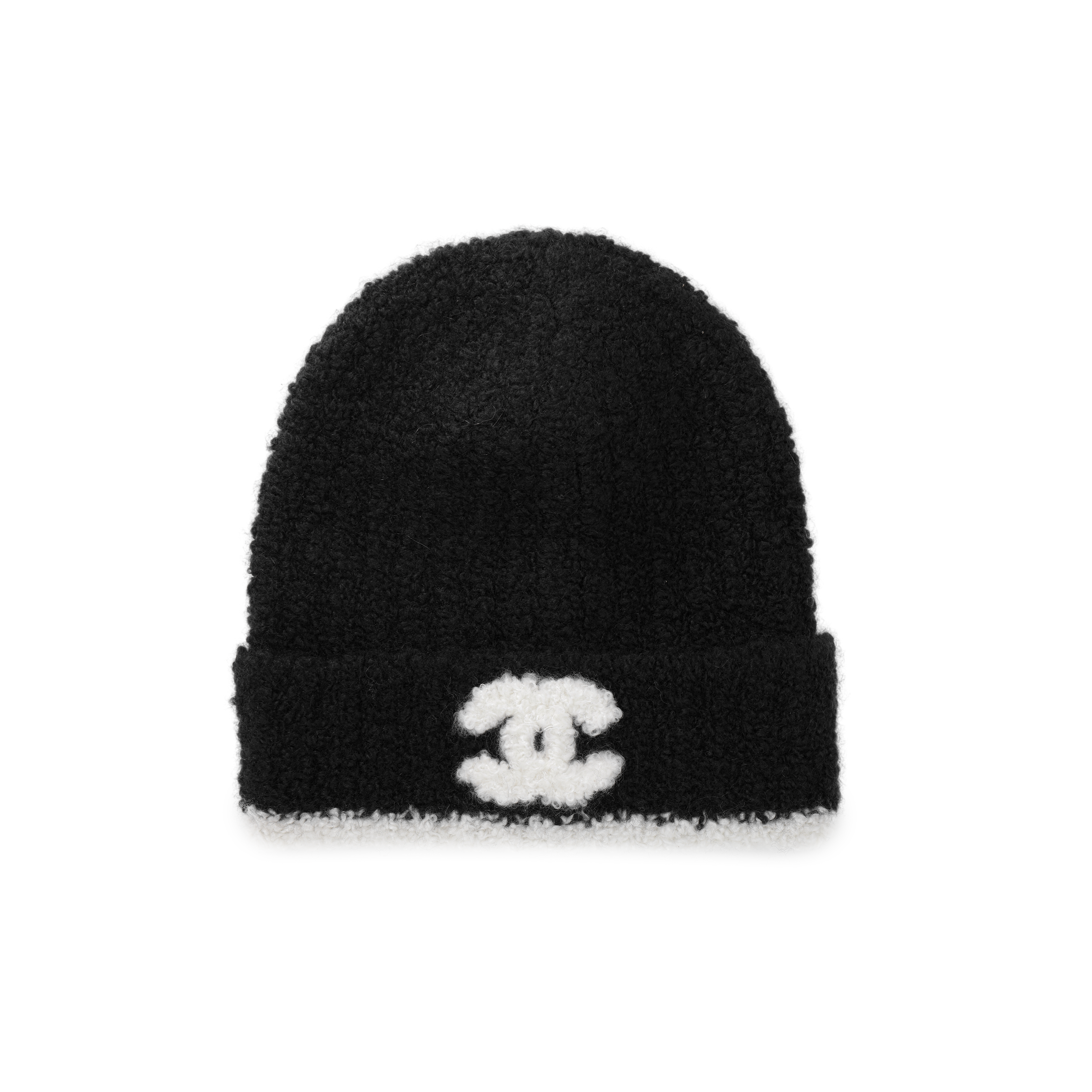 (Women) CHANEL Classic Double C Knit Beanie Black White  Hat - Black AA9424-B13856-NQ765