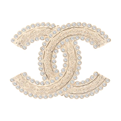 (Women) CHANEL Classic Double C Logo Brooch Gold for Women AB9719-B09590-NK602
