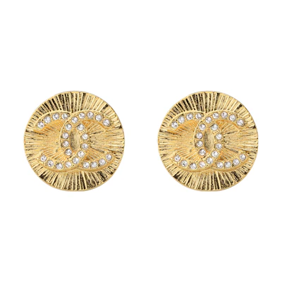 (Women) CHANEL Classic Double C Logo Earrings Gold. AB8801-B08736-NJ403