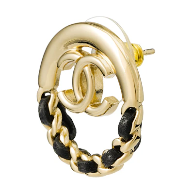(Women) CHANEL Classic Double C Logo Earrings Gold for Women. AB7845-B07680-NH056