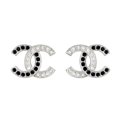 (Women) CHANEL Classic Double C Logo Fashion Earrings for Women - Silver. AB8981-B08690-NJ338