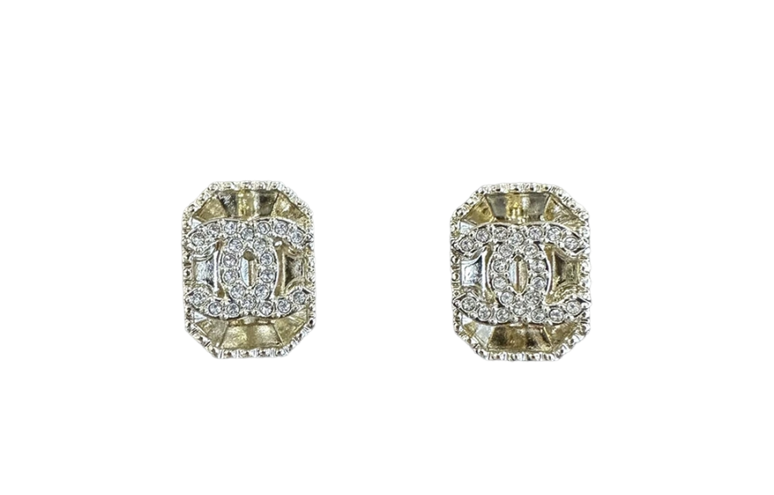 (Women) CHANEL Classic Double C Logo Gemstone Metal Earrings for Women - Gold. ABC568-B15249-NU068 圖 2