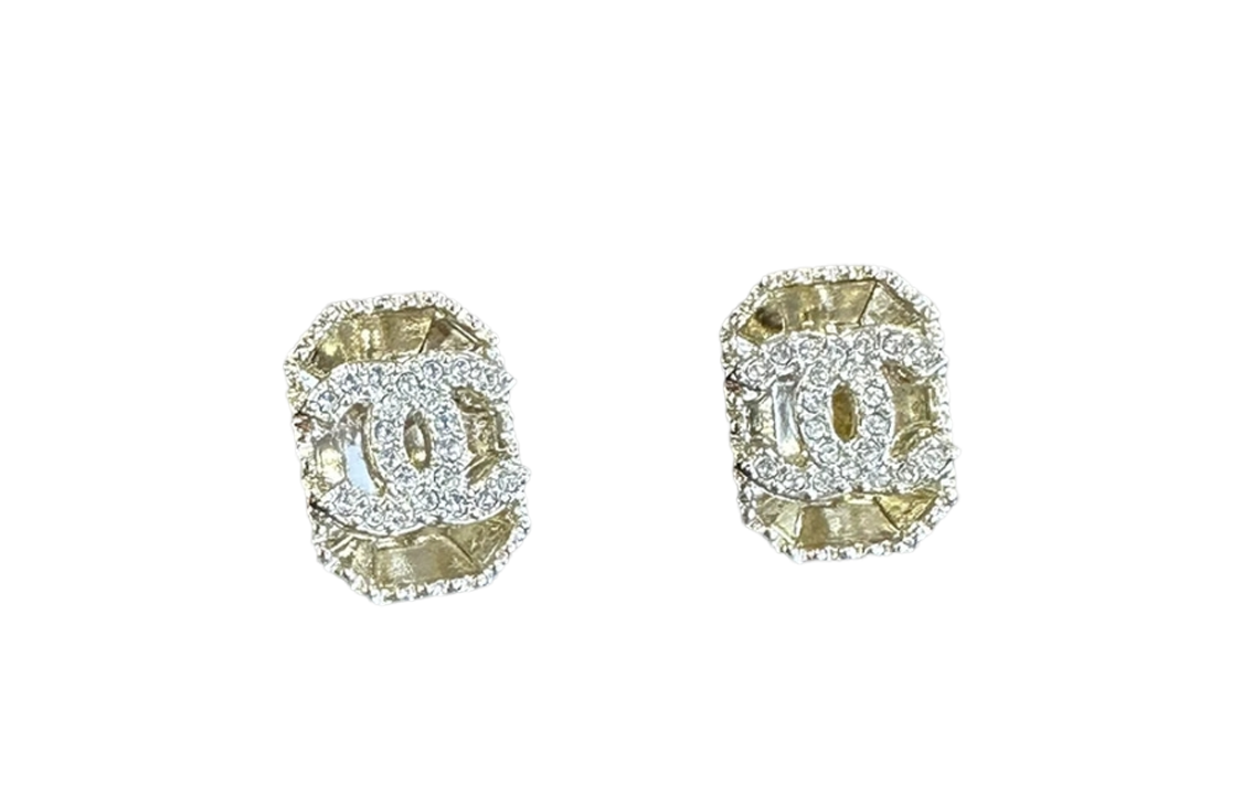 (Women) CHANEL Classic Double C Logo Gemstone Metal Earrings for Women - Gold. ABC568-B15249-NU068 圖 3