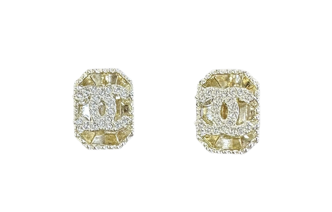 (Women) CHANEL Classic Double C Logo Gemstone Metal Earrings for Women - Gold. ABC568-B15249-NU068 圖 4