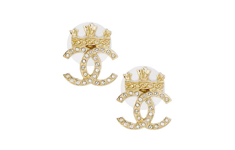 (Women) CHANEL Classic Double C Logo Gold Crown Earrings for Women. AB6662-B06123-ND152 圖 2