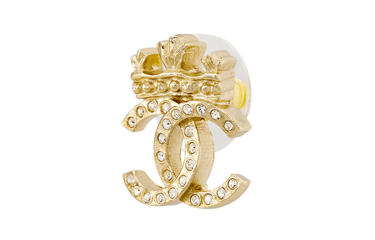 (Women) CHANEL Classic Double C Logo Gold Crown Earrings for Women. AB6662-B06123-ND152 圖 3