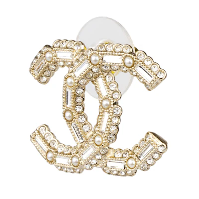(Women) CHANEL Classic Double C Logo Gold Metal Earrings for Women ab9704b09591nl114