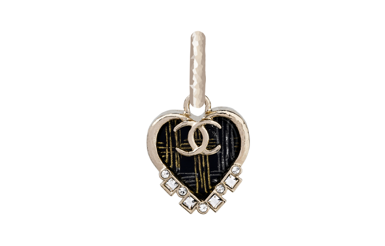(Women) Chanel Classic Double C Logo Heart Checkered Crystal Earrings for Women AB6683-B06192-ND235 圖 2