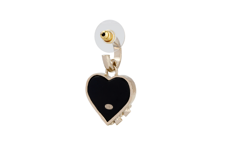(Women) Chanel Classic Double C Logo Heart Checkered Crystal Earrings for Women AB6683-B06192-ND235 圖 4