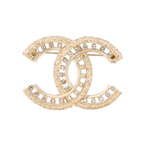 (Women) CHANEL Classic Double C Logo Hollow Metal Brooch for Women AB7765-B07443-NG585